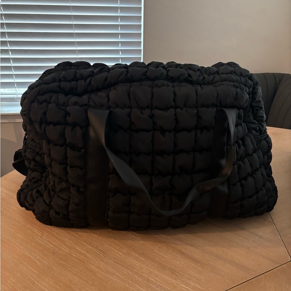 wild fable Handbags - Black Quilted Weekender Bag